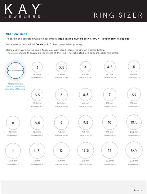 dior ring chart|how to fit ring size.